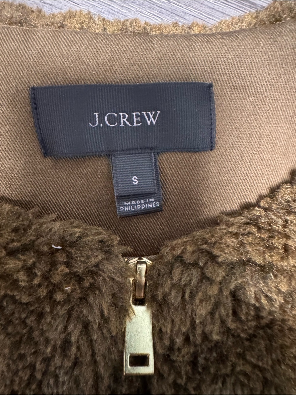 J. Crew Cropped Fleece Teddy Jacket Faux Fur Casual Trendy Cozy. Sz 8. EUC! - Picture 6 of 15